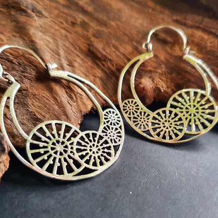 Steampunk Silver Earrings;, Geometric, rustic, yoga, hippie, gypsy, pretty, psy, boho, bohemian, festival