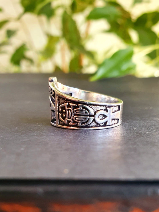 Eye of Horus Silver Ring / Ancient Egypt / Ra / Hieroglyphics / Ethnic / rustic, yoga, hippie, gypsy, pretty, psy, boho, bohemian, festival