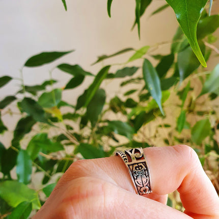 Eye of Horus Silver Ring / Ancient Egypt / Ra / Hieroglyphics / Ethnic / rustic, yoga, hippie, gypsy, pretty, psy, boho, bohemian, festival