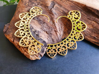 Ear Cuff Brass Heart design / Tribal / Boho / Unisex / Mens Jewellery / Costume / Fancy Dress / Cosplay / Festival Jewellery /