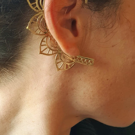 Manchette d'Oreille Dorée Laiton / Cosplay / Boho / Aztèques / Tribal / Déguisement / / Bijou Festival / Bijou Homme / Mixte