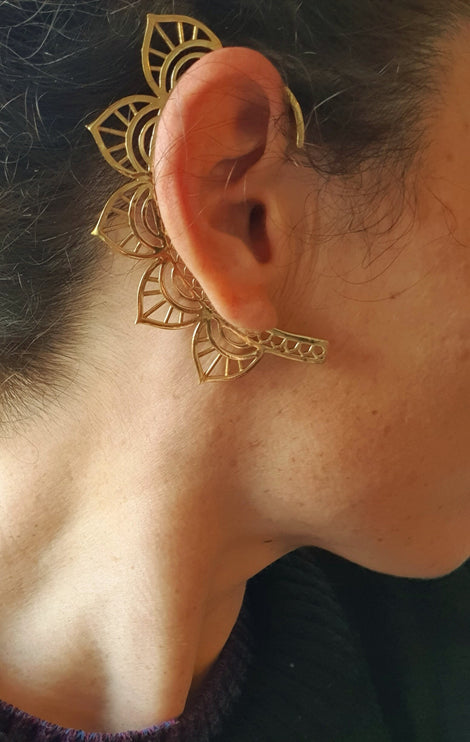 Manchette d'Oreille Dorée Laiton / Cosplay / Boho / Aztèques / Tribal / Déguisement / / Bijou Festival / Bijou Homme / Mixte