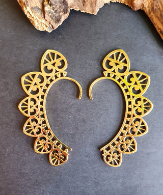 Ear Cuff Brass Heart design / Tribal / Boho / Unisex / Mens Jewellery / Costume / Fancy Dress / Cosplay / Festival Jewellery /