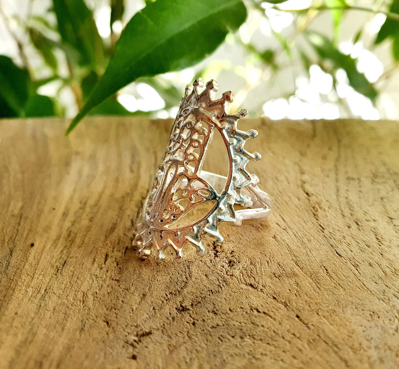 Silver Hamsa Ring / Fatima / Egypt / Hieroglyphics / Brass / Ethnic / rustic, yoga, hippie, gypsy, boho, bohemian, festival