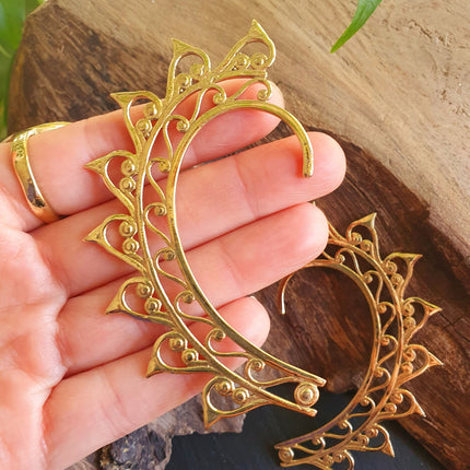 Golden Ear Cuff Brass / Cosplay / Costume / Boho / Unisex / Mens Jewellery / Fancy Dress / Tribal / Festival Jewellery /