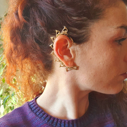 Golden Ear Cuff Brass / Cosplay / Costume / Boho / Unisex / Mens Jewellery / Fancy Dress / Tribal / Festival Jewellery /