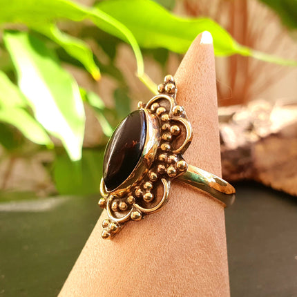 Black Onyx Ring / Bohemian / Ethnic / Festival / BirthStone / Gypsy / Tribal / Boho / Hippie / Festival / Rustic / Psy