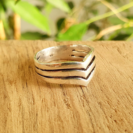 Boho Silver Ring / Boho / Stacking Ring / Bohemian / Psy / Rustic / Tribal / Gypsy / Festival / Healing / Festival