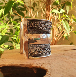 Large Silver Cuff Bracelet, Statement Bracelet Women, Tribal Silver Cuffs, Cosplay Jewellery