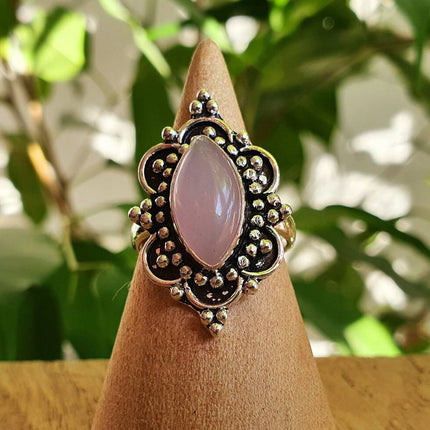 Ethnic style Silver & Rose Quartz / Boho / Bohemian / Psy / Rustic / Tribal / Gypsy / Festival / Healing / Festival