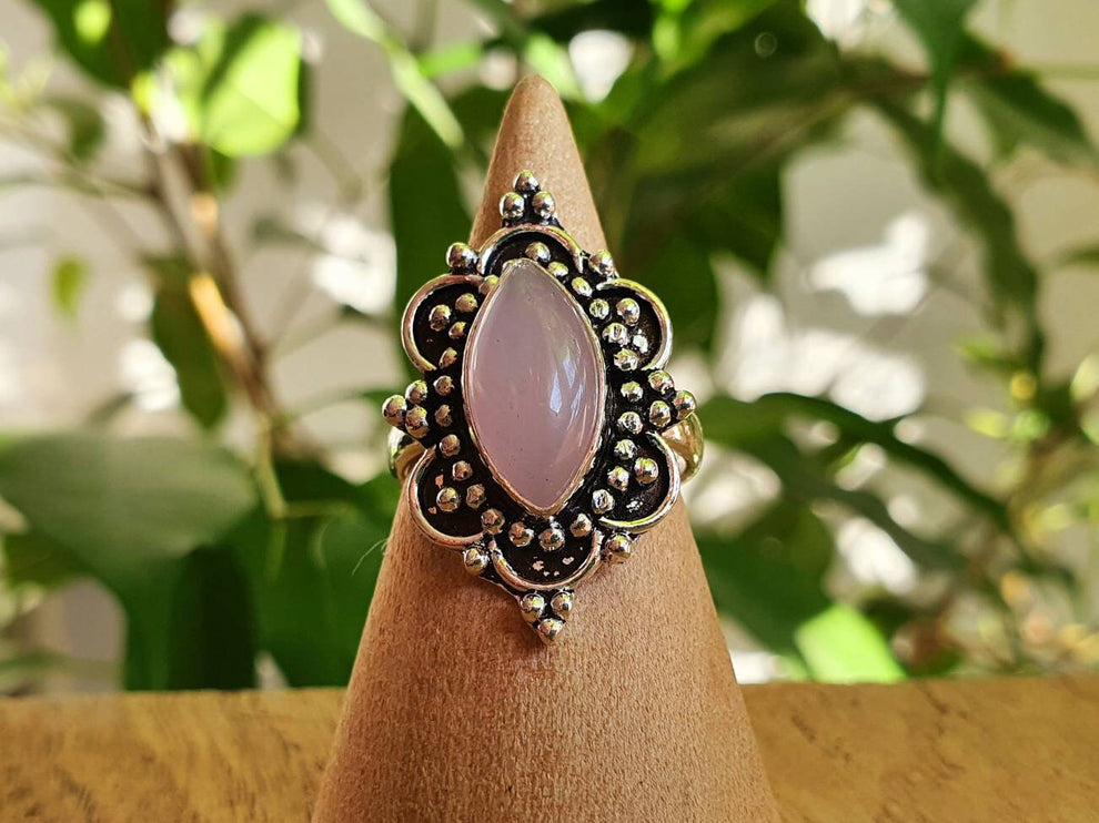 Ethnic style Silver & Rose Quartz / Boho / Bohemian / Psy / Rustic / Tribal / Gypsy / Festival / Healing / Festival