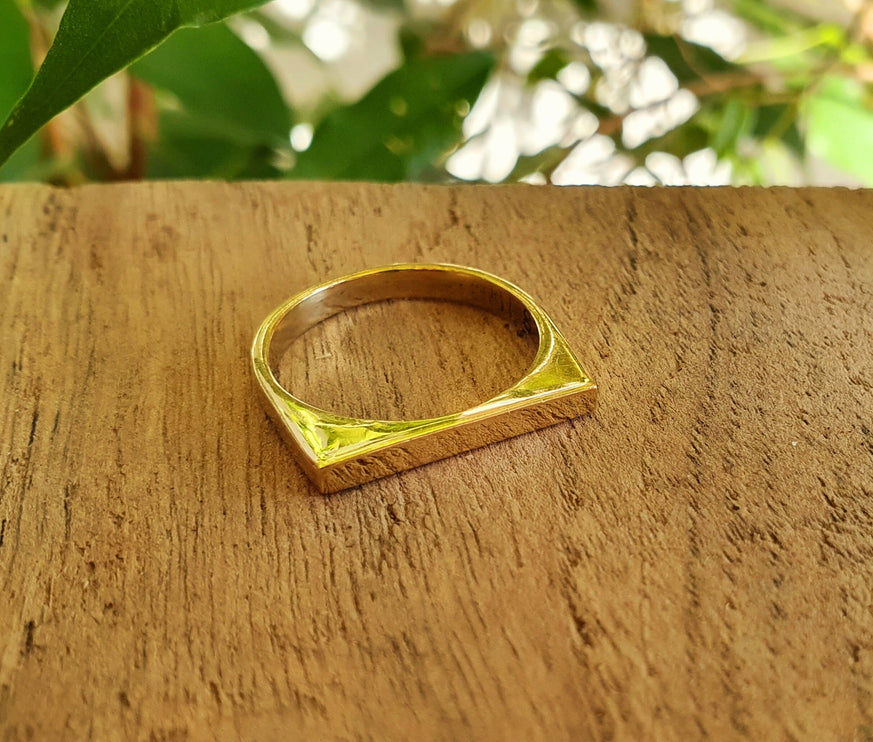 Gold Minimalist Ring / Brass / Modern / Contemporary / Boho / Bohemian / Psy / Rustic / Tribal / Gypsy / Festival / Healing / Festival