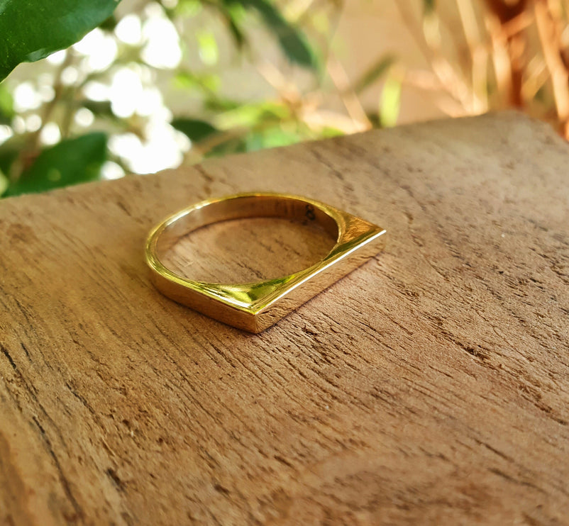 Gold Minimalist Ring / Brass / Modern / Contemporary / Boho / Bohemian / Psy / Rustic / Tribal / Gypsy / Festival / Healing / Festival