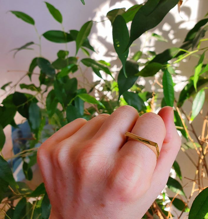 Gold Minimalist Ring / Brass / Modern / Contemporary / Boho / Bohemian / Psy / Rustic / Tribal / Gypsy / Festival / Healing / Festival