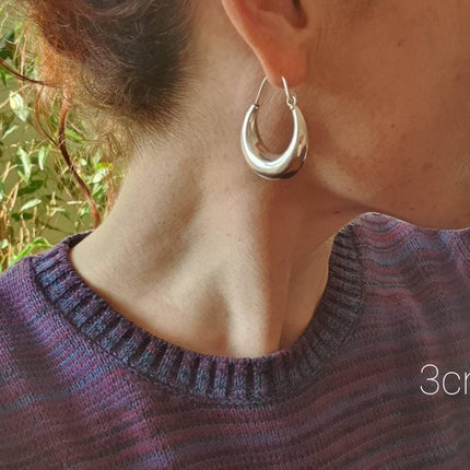 Chunky Silver Hoops; Thick Hoop Earrings Ethnic / Boho / Vintage Unisex / Mens / Rustic / Psy / Gypsy / Spiral / Hippie / Tribal