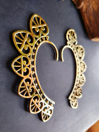 Ear Cuff Brass Heart design / Tribal / Boho / Unisex / Mens Jewellery / Costume / Fancy Dress / Cosplay / Festival Jewellery /