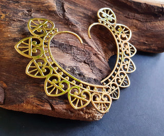 Ear Cuff Brass Heart design / Tribal / Boho / Unisex / Mens Jewellery / Costume / Fancy Dress / Cosplay / Festival Jewellery /