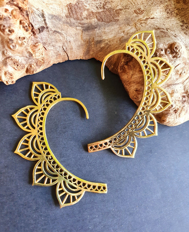 Manchette d'Oreille Dorée Laiton / Cosplay / Boho / Aztèques / Tribal / Déguisement / / Bijou Festival / Bijou Homme / Mixte