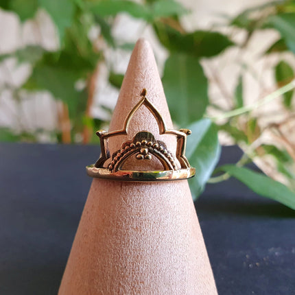 Ethnic style Gold Ring / Boho / Hippie / Coachella / Brass / Bohemian / Psy / Rustic / Tribal / Gypsy / Festival / Healing / Festival 