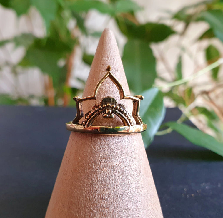 Ethnic style Gold Ring / Boho / Hippie / Coachella / Brass / Bohemian / Psy / Rustic / Tribal / Gypsy / Festival / Healing / Festival 