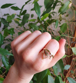 Ethnic style Gold Ring / Boho / Hippie / Coachella / Brass / Bohemian / Psy / Rustic / Tribal / Gypsy / Festival / Healing / Festival