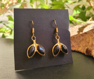 Black Onyx Small Drop Dangle earrings Ethnic, rustic, yoga, hippie, gypsy, pretty, psy, boho, bohemian, festival