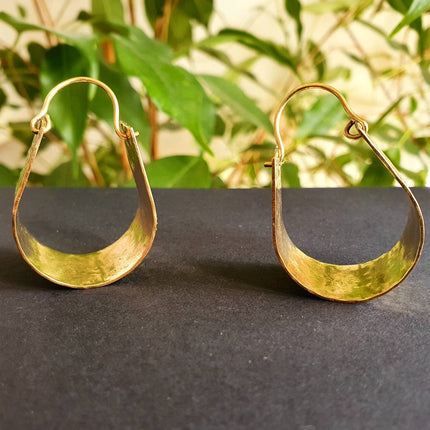 Wide Hammered Brass Hoops / Hammered Flat / Gold Hoops / Ethnic Boho Classic XL Bohemian Chic Gold Gypsy Spiral Hippie Hiphop Festival