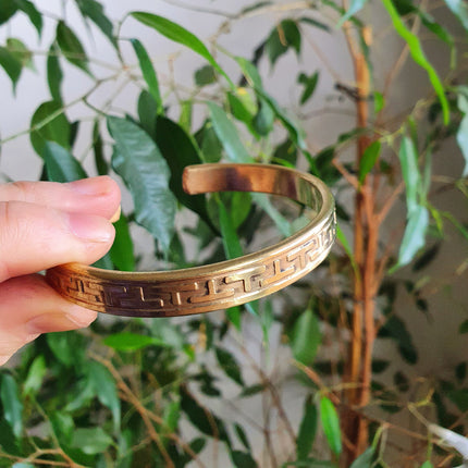 Tuareg Mens Brass Bracelet / Tuareg Jewelry / Cuff / Large Size / Unisex / Boho / Ethnic / Bohemian / Medieval / Gypsy / Geometric /