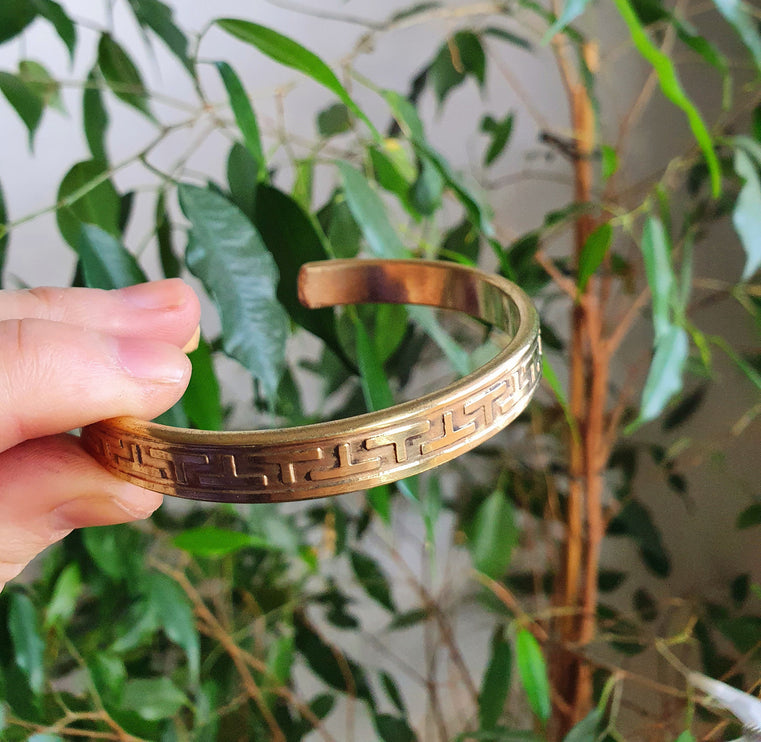 Tuareg Mens Brass Bracelet / Tuareg Jewelry / Cuff / Large Size / Unisex / Boho / Ethnic / Bohemian / Medieval / Gypsy / Geometric /