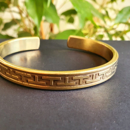 Tuareg Mens Brass Bracelet / Tuareg Jewelry / Cuff / Large Size / Unisex / Boho / Ethnic / Bohemian / Medieval / Gypsy / Geometric /