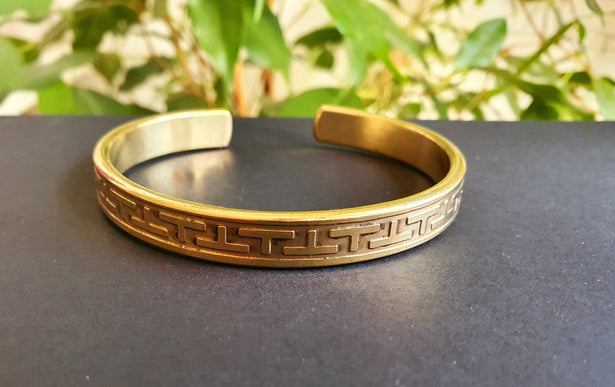 Tuareg Mens Brass Bracelet / Tuareg Jewelry / Cuff / Large Size / Unisex / Boho / Ethnic / Bohemian / Medieval / Gypsy / Geometric /