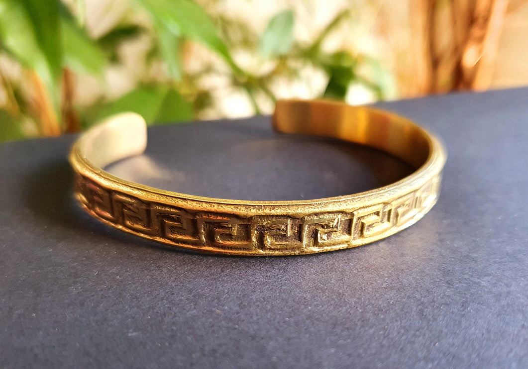 Tuareg Mens Brass Bracelet / Tuareg Jewelry / Cuff / Large Size / Unisex / Boho / Ethnic / Bohemian / Medieval / Gypsy / Geometric /