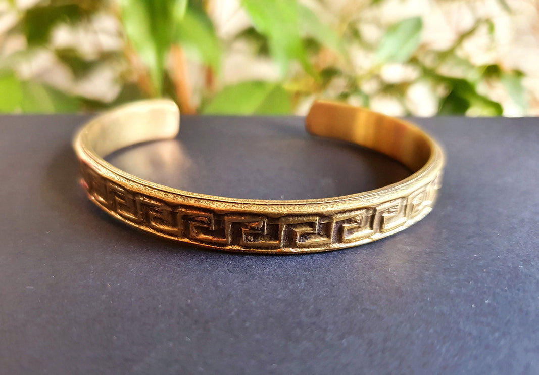 Tuareg Mens Brass Bracelet / Tuareg Jewelry / Cuff / Large Size / Unisex / Boho / Ethnic / Bohemian / Medieval / Gypsy / Geometric /