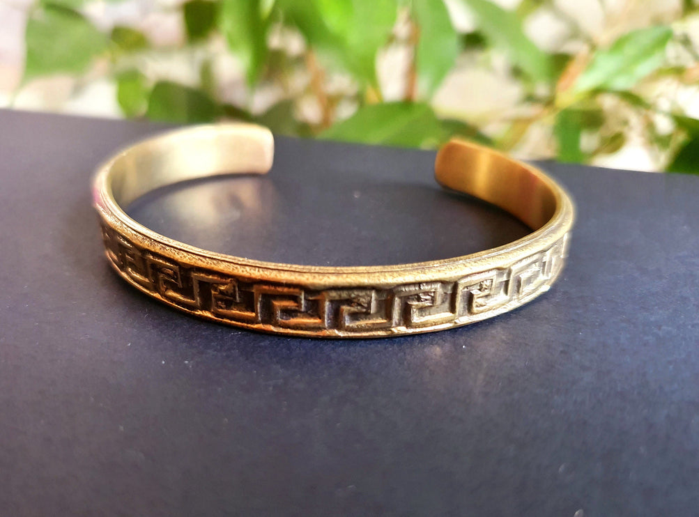 Tuareg Mens Brass Bracelet / Tuareg Jewelry / Cuff / Large Size / Unisex / Boho / Ethnic / Bohemian / Medieval / Gypsy / Geometric /