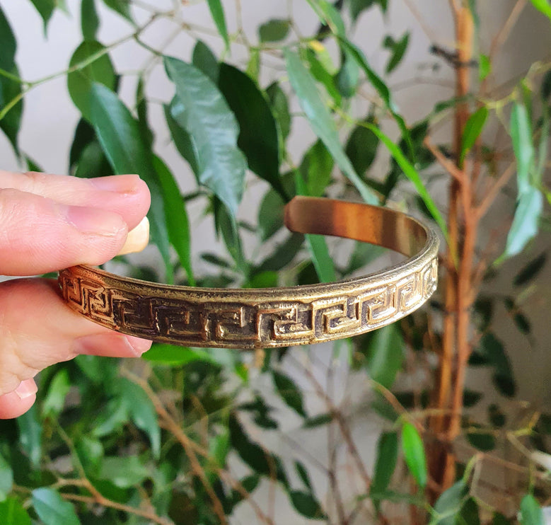 Tuareg Mens Brass Bracelet / Tuareg Jewelry / Cuff / Large Size / Unisex / Boho / Ethnic / Bohemian / Medieval / Gypsy / Geometric /