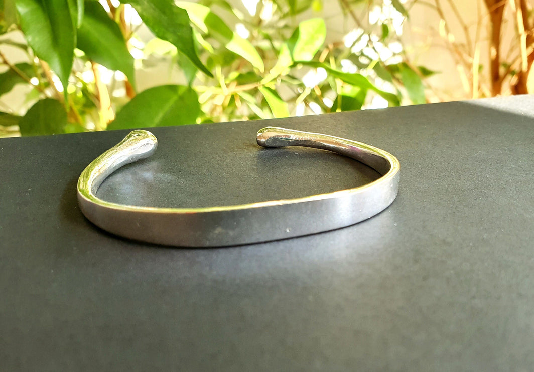 Simple Solid Silver Plated Bracelet / Bangle / Boho / Ethnic / Rustic / Bohemian / Hippie / Gypsy / Jewellery /