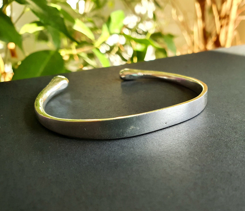 Simple Solid Silver Plated Bracelet / Bangle / Boho / Ethnic / Rustic / Bohemian / Hippie / Gypsy / Jewellery /