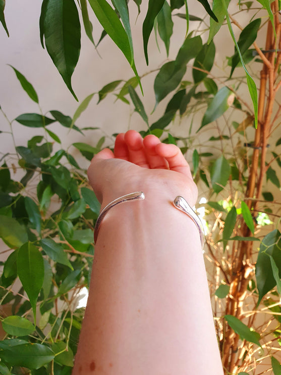 Simple Solid Silver Plated Bracelet / Bangle / Boho / Ethnic / Rustic / Bohemian / Hippie / Gypsy / Jewellery /