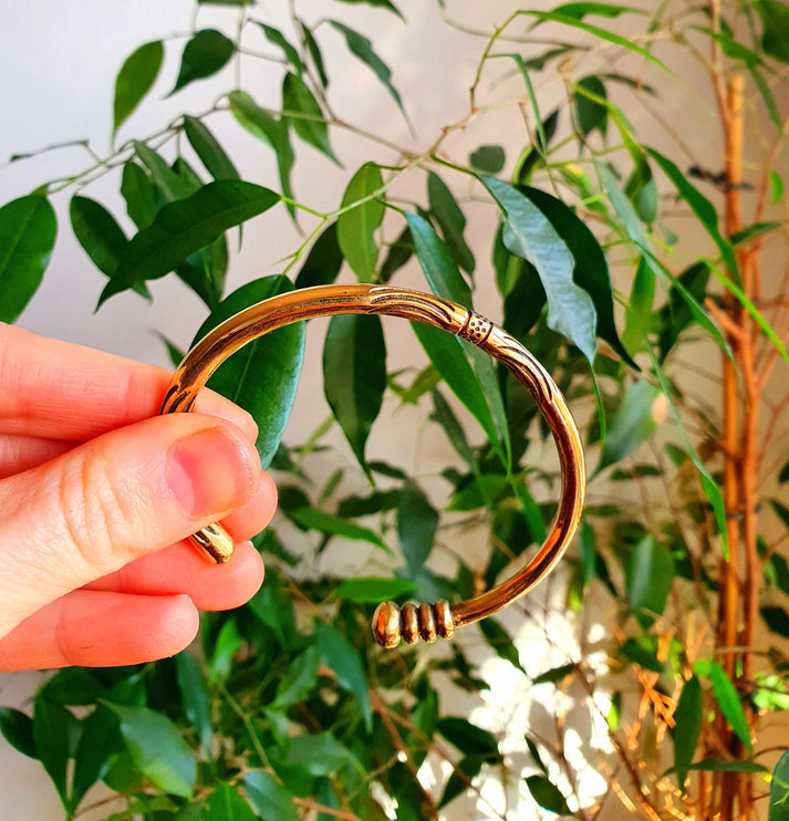 Tuareg Brass Bracelet / Unisex Jewelry / Cuff / Boho / Ethnic / Bohemian / Medieval / Gypsy / Geometric /