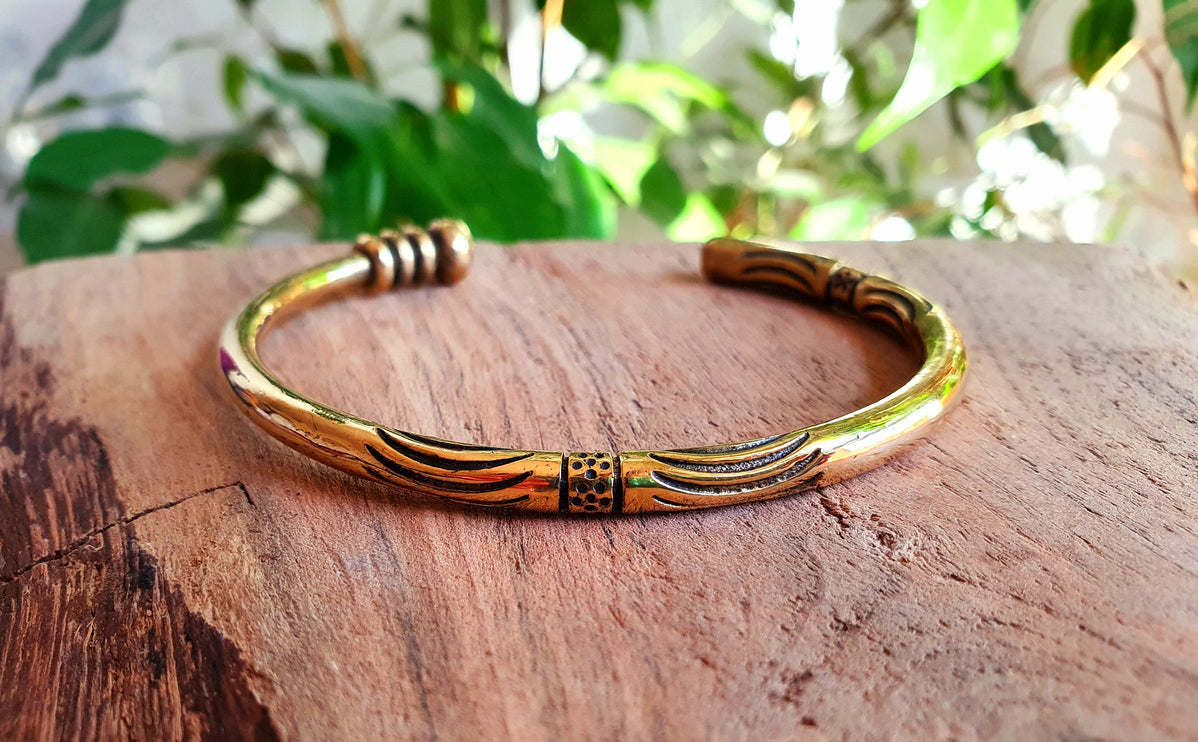 Tuareg Mens Brass Bracelet / Tuareg Jewelry / Cuff / Large Size / Unisex / Boho / Ethnic / Bohemian / Medieval / Gypsy / Geometric /