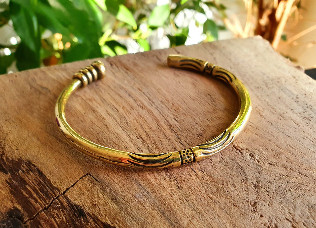 Tuareg Mens Brass Bracelet / Tuareg Jewelry / Cuff / Large Size / Unisex / Boho / Ethnic / Bohemian / Medieval / Gypsy / Geometric /