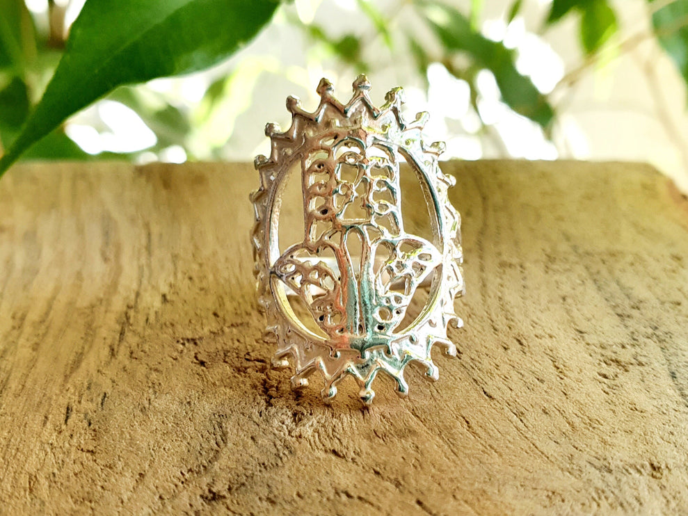 Silver Hamsa Ring / Fatima / Egypt / Hieroglyphics / Brass / Ethnic / rustic, yoga, hippie, gypsy, boho, bohemian, festival