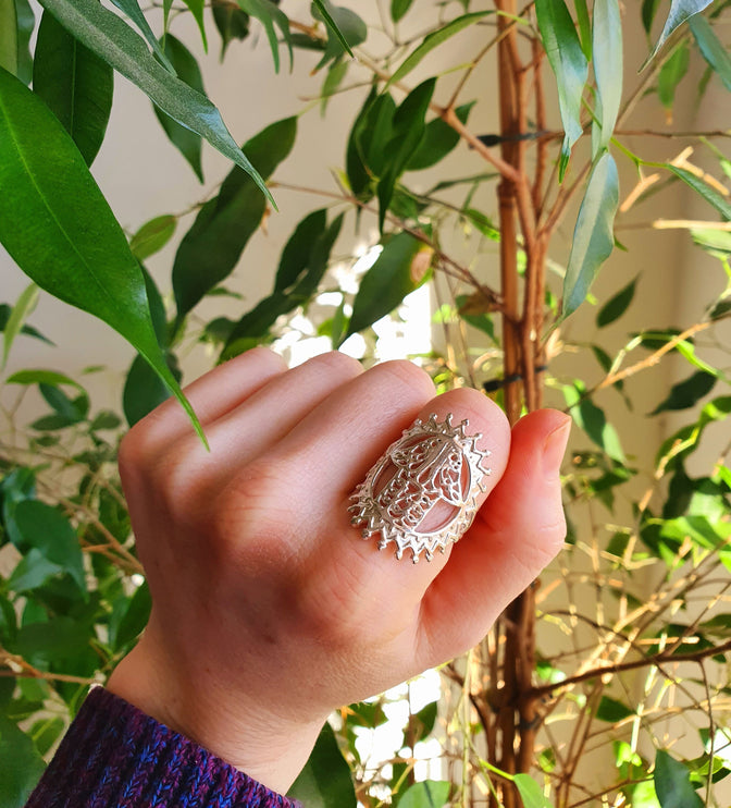 Silver Hamsa Ring / Fatima / Egypt / Hieroglyphics / Brass / Ethnic / rustic, yoga, hippie, gypsy, boho, bohemian, festival