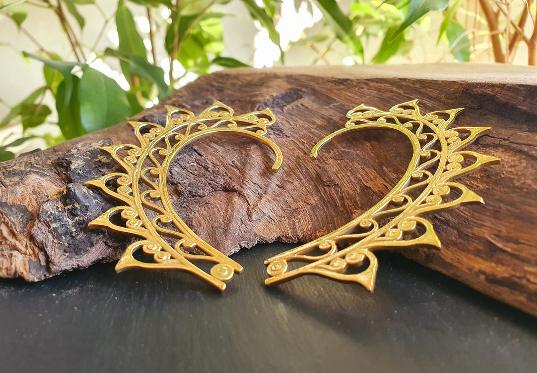 Golden Ear Cuff Brass / Cosplay / Costume / Boho / Unisex / Mens Jewellery / Fancy Dress / Tribal / Festival Jewellery /