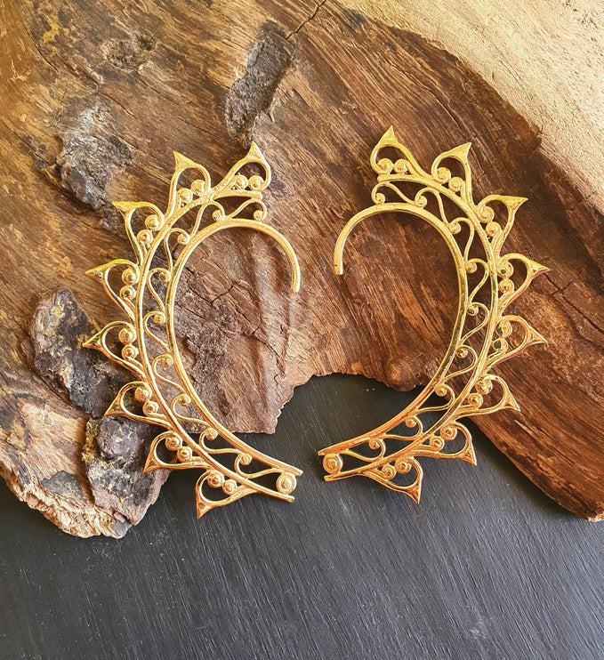 Golden Ear Cuff Brass / Cosplay / Costume / Boho / Unisex / Mens Jewellery / Fancy Dress / Tribal / Festival Jewellery /