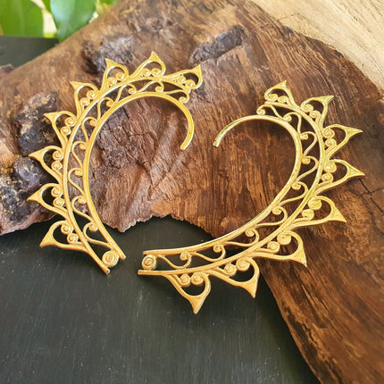 Golden Ear Cuff Brass / Cosplay / Costume / Boho / Unisex / Mens Jewellery / Fancy Dress / Tribal / Festival Jewellery /