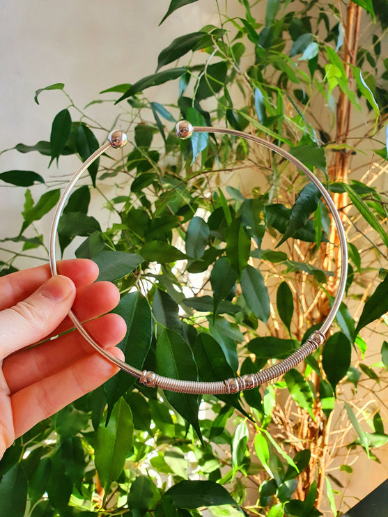 Ethnic Silver Choker Necklace / Rustic / Gypsy / Lightweight / Boho / Tribal / Hippie / Rustic / Vegan / Aztec