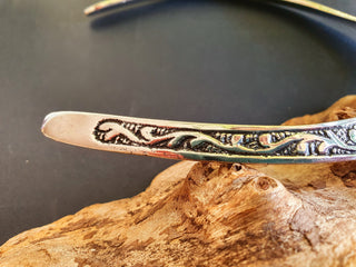 Ethnic Silver Choker Floral Design Necklace / Rustic / Gypsy / Lightweight / Boho / Tribal / Hippie / Rustic / Vegan / Aztec