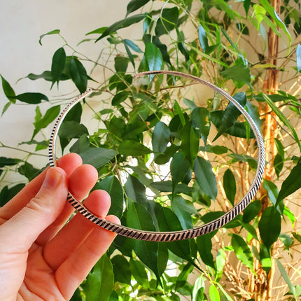 Ethnic Silver Choker Necklace / Rustic / Gypsy / Lightweight / Boho / Tribal / Hippie / Rustic / Vegan / Aztec