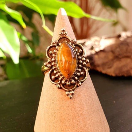 Ethnic style Brass & Tiger Eye ring / Boho / Bohemian / Psy / Rustic / Tribal / Gypsy / Festival / Healing / Festival 